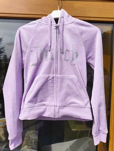 Juicy Couture Lilac Diamanté Hoodie Size XS - Picture 1 of 10
