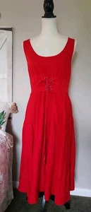 Abito corsetto rosso Plenty by Tracy Reese tencel rayon senza maniche aderente e svasato taglia 6p - Foto 1 di 15