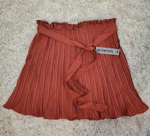 Haute Monde Minirock rostfarben plissiert elastischer Bund Gr.Lg neu mit Etikett - Bild 1 von 8