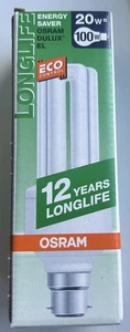 Osram 20Watt Equivalent to 100W Bayonet Energy-Saving Bulbs, Long Life, - Picture 1 of 2