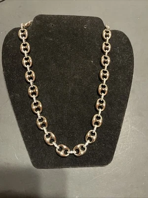 COLLAR CLÁSICO FIRMADO ANNE TAYLOR GRUESO ESTRÁS TONO PLATA Foto 1 de 4