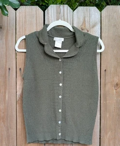 Vintage Pierre Cardin olivgrün Button Down ärmellos Pullover Weste - Bild 1 von 9