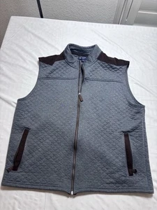 Cremieux vest mens XL Xlarge gray quilted full zip sleeveless mock neck - Picture 1 of 8