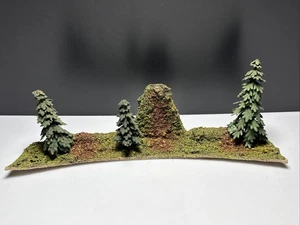 Spur H0 DDR HÄNISCH 1417 Geländestück Kurve Pappe Fels m. Tannen Landschaft Piko - Bild 1 von 8