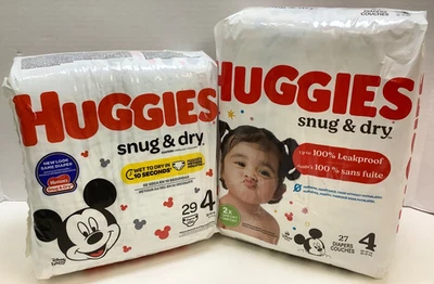 Pañales para bebé Huggies cómodos y secos, tamaño 4 (22-37 lb), 56 unidades Foto 1 de 4