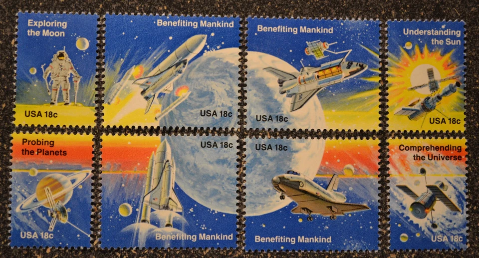 1981USA #1912-1919 18c Space Achievement - Set of 8 Singles Mint NH - Image 1 of 1
