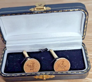 Stags Head Designed Wooden Cufflinks - Picture 1 of 8