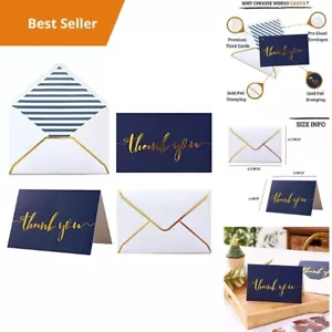 36 Pack Thank You Cards with Envelopes, Gold Foil Wedding Birthday Graduation Pa - Picture 1 of 7