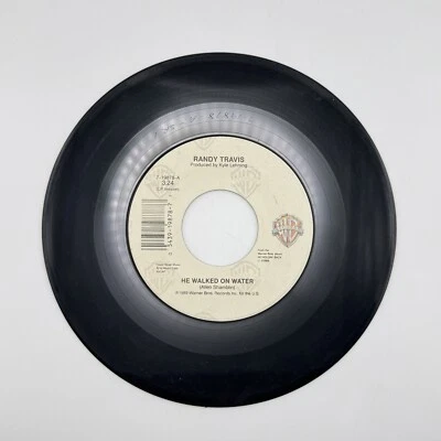 Randy Travis He Walked on Water / Card Carryin Fool Record 45 RPM Vinyl - Image 1 of 2