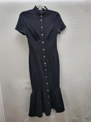 Asos Womens Black Pencil Dress Lbd Sz 4 Sheath New Knit 4144 - Image 1 of 4