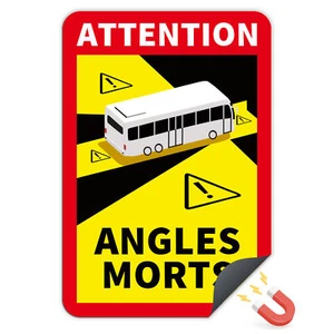 3x Bus Angles Morts Magnetfolie Warnung Toter Winkel uv beständig RV004 - Bild 1 von 7
