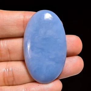 79.00 Cts Natural German Angelite Loose Gemstone Oval Cabochon 45X27X7 mm - Picture 1 of 6