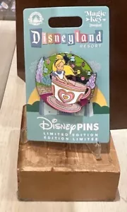 Disneyland Magic Key Quarterly Pin 2024 ALICE MAD TEA PARTY CUP Slider LE3000 - Picture 1 of 2