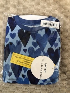 Little Sleepies Blue Hearts & Crafts Long Sleeve Pajama Set 2T NIB - Picture 1 of 3
