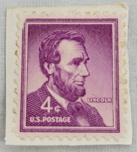Stati Uniti affrancatura ~ Abraham Lincoln ~ 4 ¢ francobollo viola ~ usato/inviato ~ c.1954 - Q036 - Foto 1 di 6