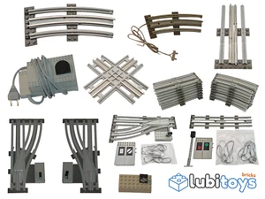 Lego® Ferrocarril 12V TREN Eléctrico Recto Curvado Suave Cruce TALLA - Imagen 1 de 40
