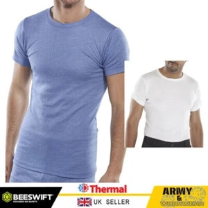 Beeswift Thermal Vest Short Sleeve T-Shirt Mens Warm Underwear Baselayer Top - Picture 1 of 3