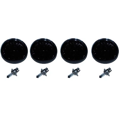 5-3/4" Halogen Smoke Gray Black Smoked Glass Headlight Headlamp Light Bulbs Set Foto 1 de 4