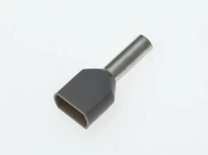 4 mm² DOPPEL Eingang grau Schnürsenkel Aderendhülse Kabelende Crimp Terminal 12 mm lang Packung 100 - Bild 1 von 1