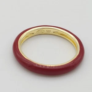 Adinas Jewels 925 Sterling Silver Burgundy Pastel Enamel Stacking Ring Band 6 - Picture 1 of 10