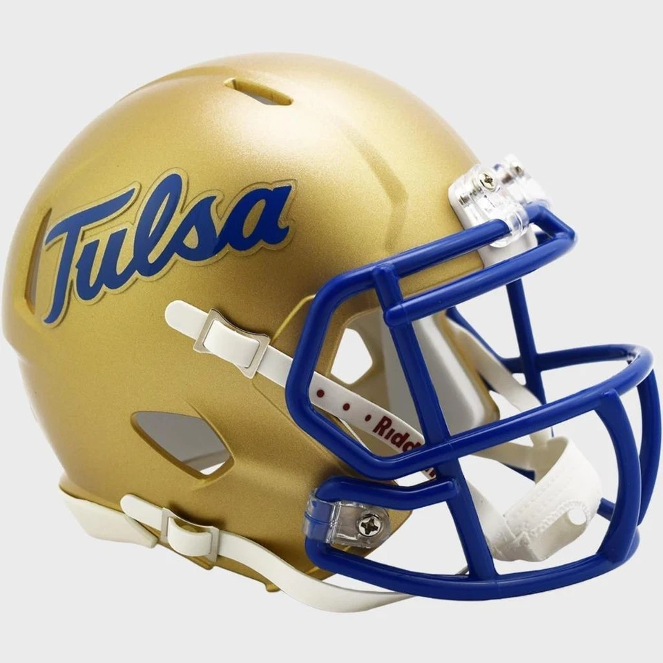 Tulsa Golden Hurricane Gold Mini Speed Replica Helmet [NEW] NCAA Desk Office - Image 1 of 1