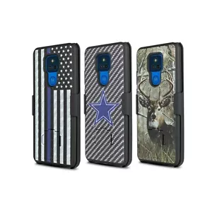 Custodia telefono per Motorola Moto G Play 2021 fondina clip cintura guscio sottile con vetro - Foto 1 di 33