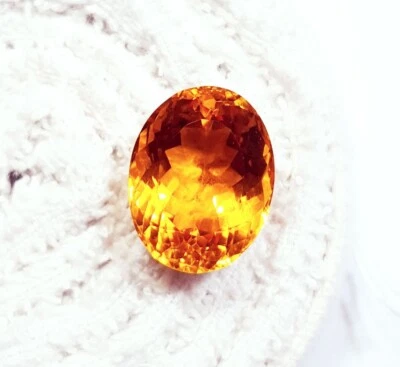 Brazilian Citrine Oval Cut 12.40 Ct Certified Loose Gemstone With Free Gift - Image 1 of 4