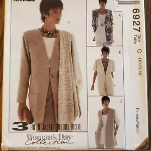 Giacca gilet anni 90 McCalls modello 6927 donna sfoderata vestibilità ampia tasche 10 12 14 - Foto 1 di 3