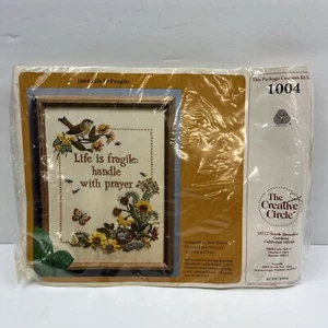 Creative Circle LIFE IS FRAGILE Crewel Embroidery Kit 1004 1983 VTG - Picture 1 of 6