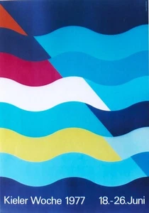 Original Vintage Poster SEGELWOCHE KIEL DEUTSCHLAND 1977 - Bild 1 von 1