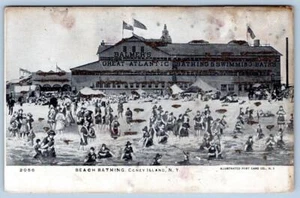 C1906 PLAYA BAÑO BALMER'S GRANDES BAÑOS ATLÁNTICOS CONEY ISLAND NY 2056 - Imagen 1 de 2