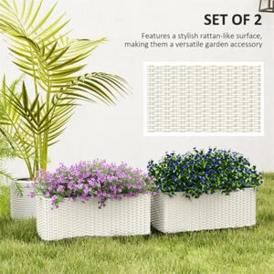 Rattan Plant Stand Indoor Outdoor Decorative Flower Holder Garden Display - Picture 1 of 8