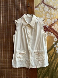 Chanel Paris Patch Pockets Sleeveless Silk Blouse - Picture 1 of 15