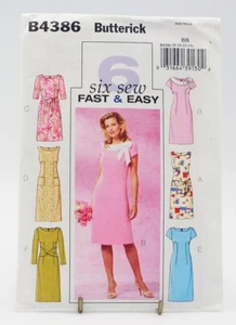 Pattern Misses Dress Six Styles Fast and Easy Size 8-14 Butterick B4386 - Picture 1 of 2