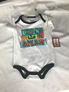 Kidgets Talla 3/6M Una Pieza "Vivir el Sueño" Bebé Niño Ropa Blanco - Imagen 1 de 6