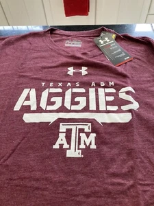 MEN'S UNDER ARMOUR LONG SLEEVE TEXAS A&M AGGIES SHIRT XXL 2XL MAROON NWT - Picture 1 of 4