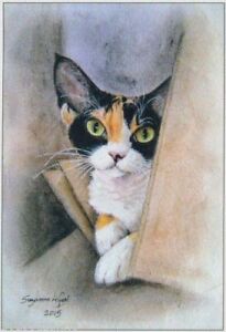 LIMITED EDITION DEVON REX CAT PAINTING PRINT FROM ORIGINAL BY SUZANNE LE GOOD