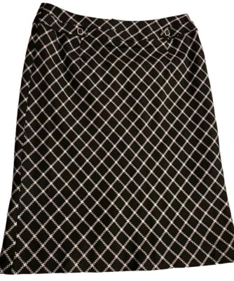 Antonio Melani 铅笔裙女式 4 码黑白几何经典 — 第 1/4 张图片