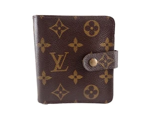 Cartera LOUIS VUITTON Monograma Compacto Cremallera M61667 Doble Pliegue Marrón De Colección - Imagen 1 de 11