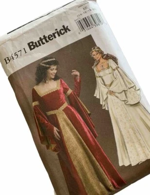 Medieval costume dress pattern sizes 14 16 18 20 flared floor length Butterick - Image 1 of 4