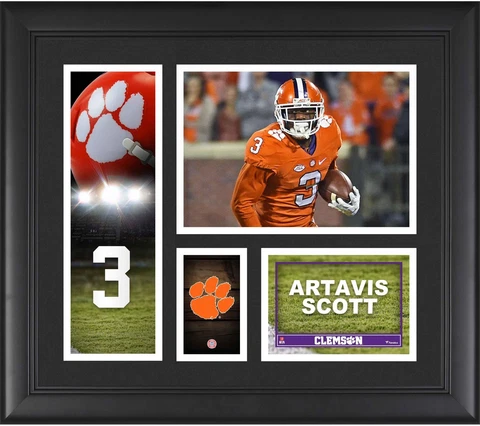 Artavis Scott Clemson Tigers Framed 15x17 Player Collage - Fanatics Cover