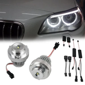 LED Angel Eyes Halo Ring Light White Fit for BMW E60 E61 LCI w/ Halogen Headlamp - Picture 1 of 8