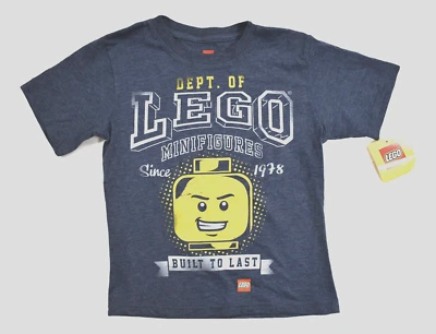 Lego Youth Dept. of Minifigures Since 1978 Built to Last Blue Shirt NWT Size 5-6 - Image 1 of 4