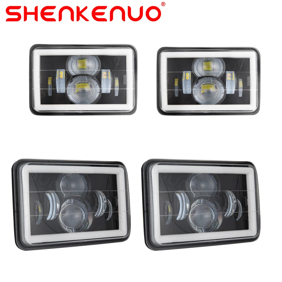 4x Faros LED de haz alto/bajo de 4x6" pulgadas más nuevos para Ford Mustang 79-86 Thunderbird Foto 1 de 4