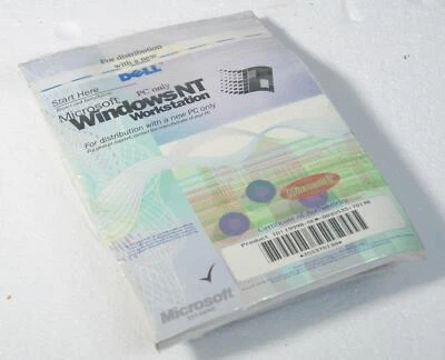 Vintage Dell Microsoft Windows NT Workstation 4.0 OEM Book COA FDs CD New/Sealed - Image 1 of 2