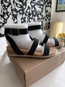 New Lucky Brand Sandals 7.5 Womens Black Espadrille Woven Shoes - Picture 1 of 5