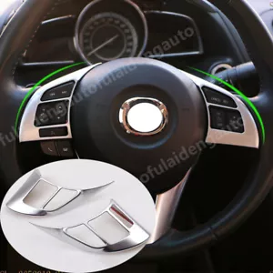 For Mazda 3 Axela 2014-2016 silver Inner Steering Wheel Button Switch Trim Cover - Picture 1 of 6