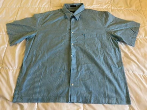 DKNY Mens Button Front Short Sleeve Cotton Plaid Shirt XXL 2XL . - Picture 1 of 11