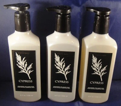 3 Bath & Body Works WHITE BARN Lot CYPRESS Gel HAND SOAP Bergamot Fir FREE SHIP - Image 1 of 4