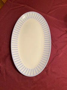 Round House Sicily Serving Platter New Bone China Blue Stripe No Box - Picture 1 of 5
